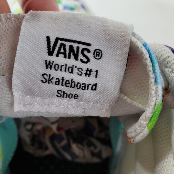 Vans Comfycush Sk8 Hi Sneaker Festival Shoe Rainbow Tie-Dye Checker Sz 10.5 12 - Picture 11 of 16